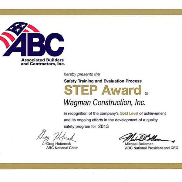 2013 Gold Level STEP Award