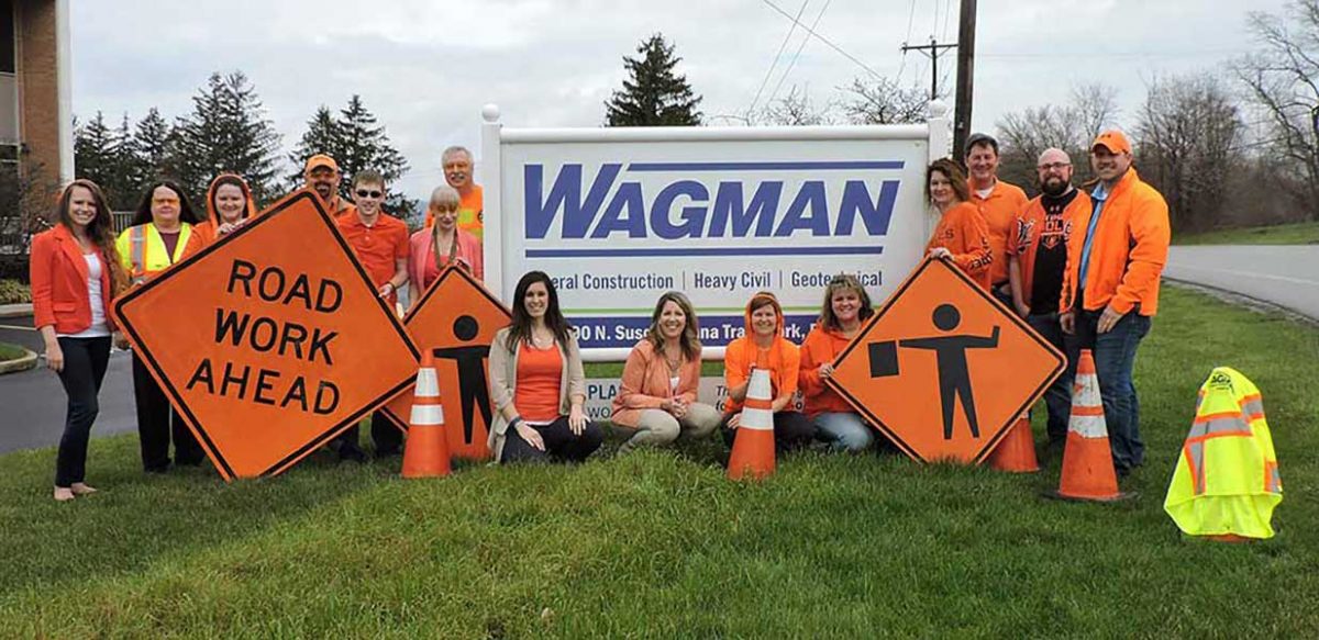 Wagman Corporate Office staff during Work Zone Safety Week