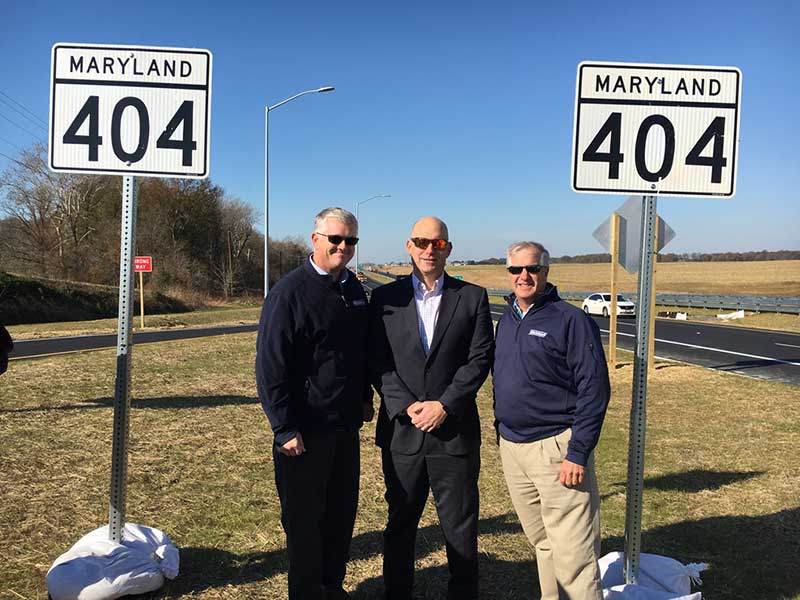 Greg Andricost, Mike Glezer, and Anthony Bednarik at MD 404 Ribbon Cutting