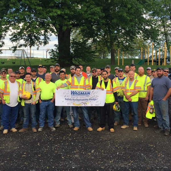 Wagman employees during National Construction Safety Week